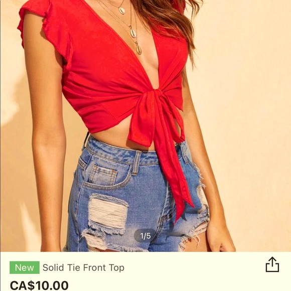 shein tie front top - Picture 1 of 2